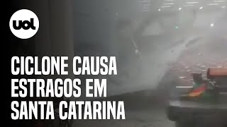 Ciclone extratropical provoca estragos no sul de Santa Catarina