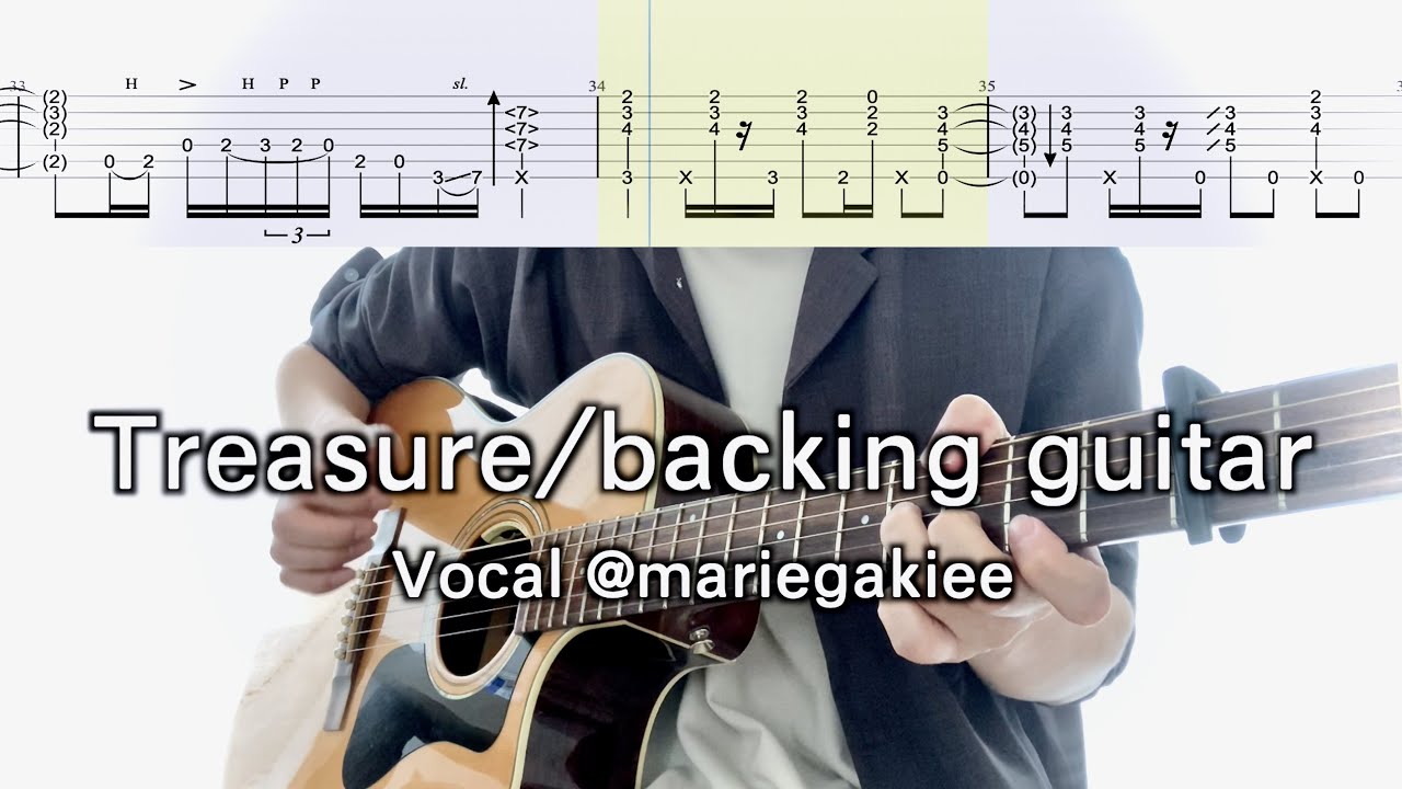 Bruno Mars／Treasure(backing Guitar Cover TAB) Vocal @marie Gakiee ...