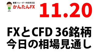 【ゴゴジャン用】かんたんFX：11月20日FXとCFD今日の相場見通し