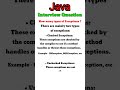 How many types of Exceptions in Java || Java Interview Questions #shorts #short