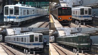 【1日1回のみ大師線車両交換8574F➡8568F】東武8000系8574F 8568F西新井到着.発車シーン