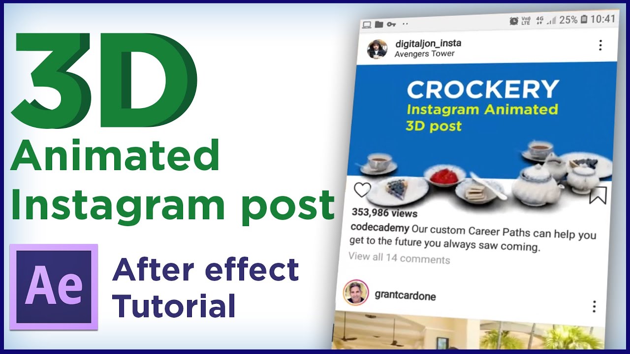 How To Create 3d Animated Instagram Post 3d Animated Effect After