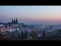 prague castle morning timelapse from strahov monastery 4k short loop