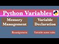 Variables in Python |  (with memory management)