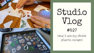 Studio Vlog #27 Using shrink plastic scraps /  Shrink plastic charms with stamps and other ideas!