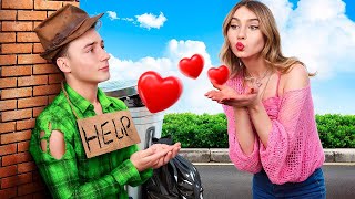 Me Enamoré de un Chico Pobre || Pareja Rica VS Pareja Vagabunda