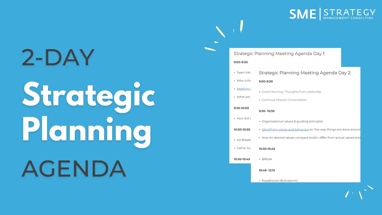 2-Day Strategic Planning Agenda Sample (walkthrough) - YouTube