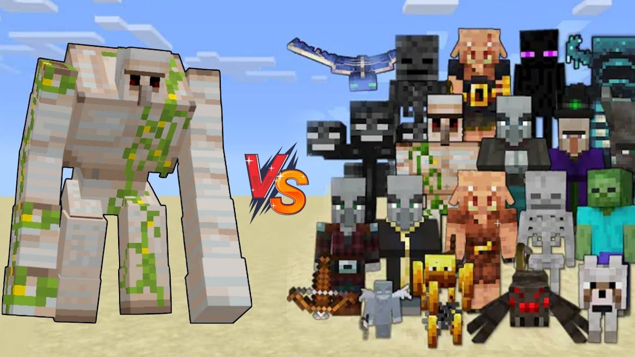 Op Mutant Iron Golem Vs All Mobs In Minecraft Minecraft Mob Battle