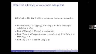 Song Gao: Coisotropicity of Fixed points under torus action on the variety of Lagrangian subalgebras