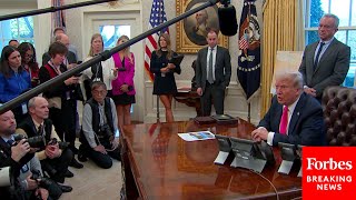 NEW: Trump Signs New Executive Orders While Taking Reporters' Questions In The Oval Office