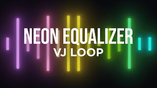 Neon Glow Lines Colorful Equalizer Vj Loop | with Chill Music | 1hour 4K