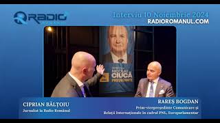 Radio Românul: Jurnalistul Ciprian Bălțoiu îl intervievează pe vicepreședintele PNL, Rareș Bogdan