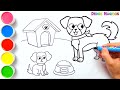 강아지 가족 그리기 및 색칠 ❤️🐶❤️ 아이들을 위한 쉬운 그림 19