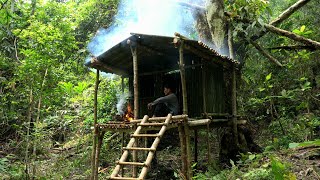 7 Days Building Complete Survival Shelter | Bamboo House \u0026 Bushcraft Camp