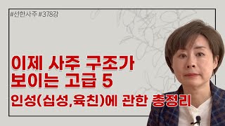 이제 사주 구조가 보이는 고급 5- 인성(십성,육친 등)에 관한 총정리-378강