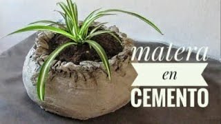 Como Hacer una MACETA con Tela Reciclada y Cemento, /DIY.