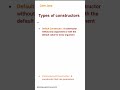 Types of constructors (16) #corejava