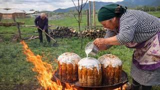 Sweet Grandma Baking Easter Bread in the Mountains of Azerbaijan 🍞