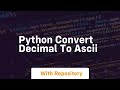 python convert decimal to ascii