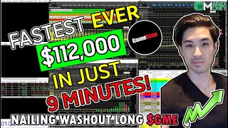 LIVE DAY #TRADING - DAY #TRADER MADAZ MAKES THE FASTEST $112,000 EVER ON $GME IN 9 MIN! WASHOUT LONG