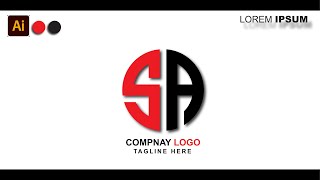 Modern SA Letter Logo Design In Adobe Illustrator | Circle Logo Design || With Inaa Graphics ||