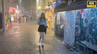 3 Hours Heavy Rain Walk in Harajuku（原宿）Tokyo Japan | Relaxing Natural City