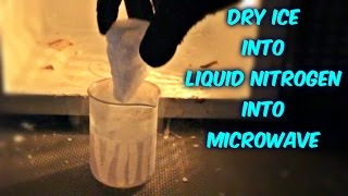 DRY ICE into LIQUID NITROGEN into MICROWAVE