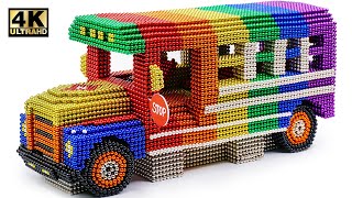 How To Make School Bus From Magnetic Balls ( Satisfying and Relax ) | Magnet World 4K