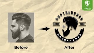 Tutorial Cara membuat logo barber shop di coreldraw