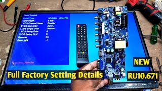 How to Install RU10.671//Factory Setting Details// LED TV Repair