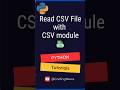 Read CSV file with CSV module in Python | Read CSV | Python for Beginners