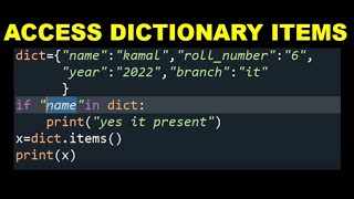 Python Access Dictionary Items | How to Access Dictionary Items | Python Programming in Hindi #50