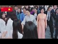 彭丽媛和越南主席夫人潘氏清心参观国家大学 peng liyuan and the vietnamese president’s wife visited the national university