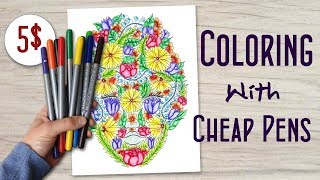 Creating Watercolor Effects with Felt Tip Pens or Markers: Cheap Art Supplies Coloring Challenge