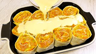 Особенно ВКУСНО со сметаной :) Заливаю - и в духовку! ЧУДО-ОБЕД для всей семьи!