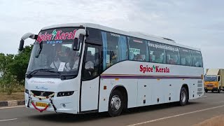 Spice Kerala Holidays Volvo Trio | Single and Multi-axle Volvo Bus | Ernakulam to Velankanni Special