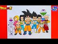 Dragon Ball Super Characters Drawing || How to Draw Universe 7 All Team Members || Dragon Ball Super