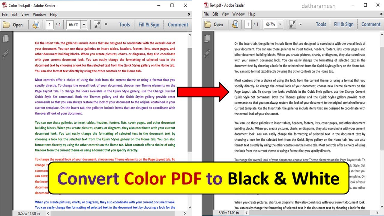 How To Convert Color PDF To Black & White - YouTube