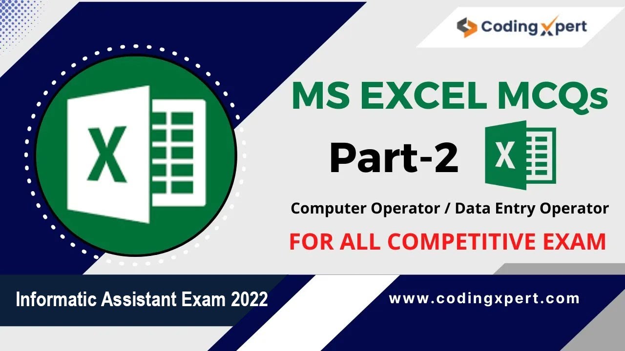 MS Excel MCQs Basic To Advanced Part-2 | MS Excel Questions And Answers ...