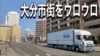 （トラック運転手）大分市を巡回。