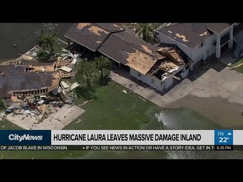 Hurricane Laura Leaves Massive Damage Inland - YouTube