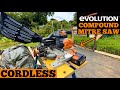 Evolution R185 CMS-LI Cordless Mitre Saw UNBOXING - First Test Run