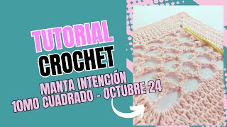 Tutorial de cuadrado tejido en crochet con centro calado y punto picot