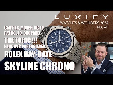 Rolex Day-Date, Zenith Defy Skyline Chrono, IWC Portugieser 2024, Parmigiani Toric, Cartier, Chopard