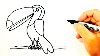 How to draw a Toucan for kids | Toucan Drawing Lesson Step by Step