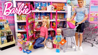 Barbie & Ken Family Supermarket Shopping Video - Titi Toys Dolls