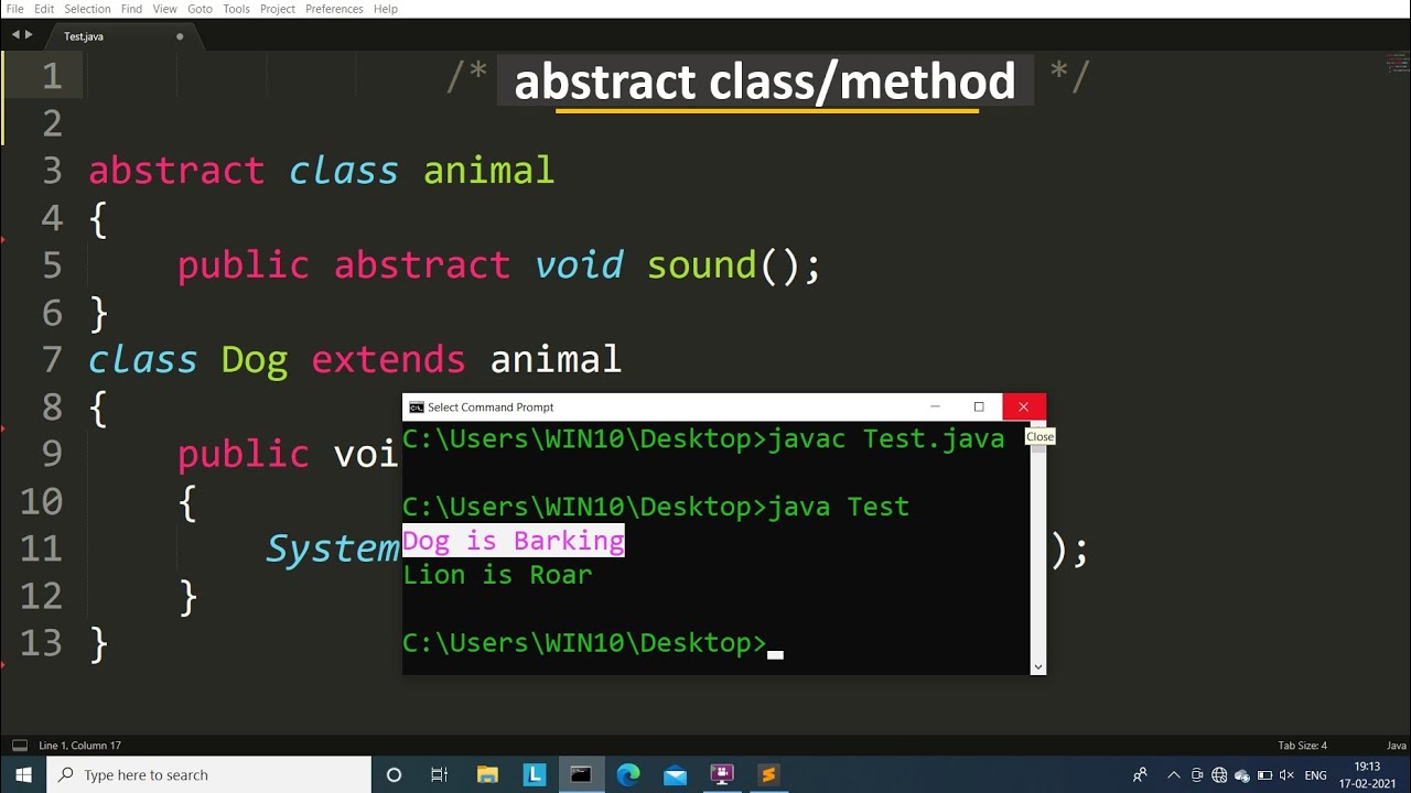 Abstract Class Program In Java | Learn Coding - YouTube