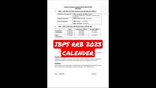 IBPS RRB Calender - 2023 for all Banking Aspirants
