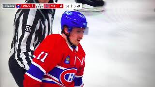 Brendan Gallagher ran right into the Capitals goalie Darcy Kuemper