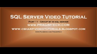 Group by in sql server - Part 11